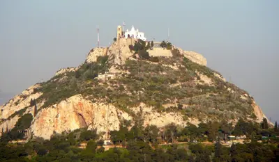 a castle on the top of a mountain at Cosy and comfort flat, heart of Athens in Athens