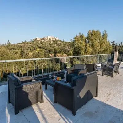 Iris apartment acropolis terrace view