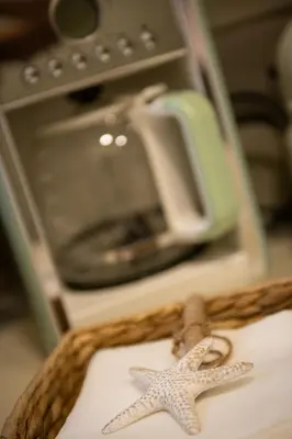 two starfish on a table next to a toaster at Traditional Thiseio Home in Athens