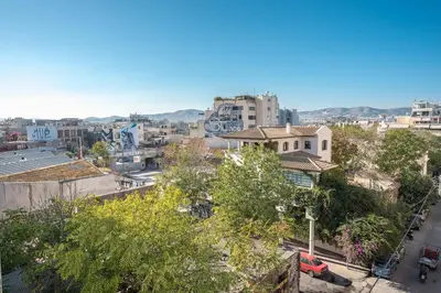 an aerial view of a city with buildings at Photostory Art Studio in Athens
