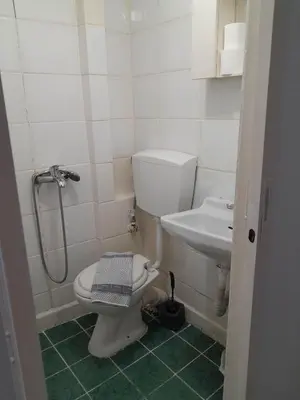 a bathroom with a toilet and a sink at Ikaros in Piraeus