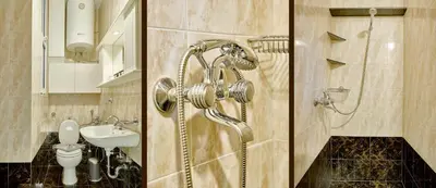 two pictures of a bathroom with a shower and a sink at Acropolis View Penthouse in Athens