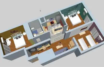 a floor plan of a house at Spacious Central Flat☆3min to Metro☆AC|Netflix|PC in Athens