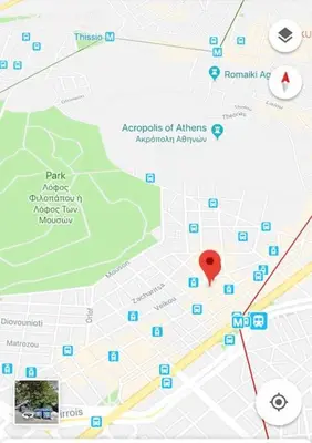 a map of the acropolis of athens archaeological park at Stefanias sunny Acropolis Studio on Drakou pedestrian in Athens