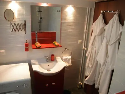 a bathroom with a sink and a shower at Dreaming Stay in Athens