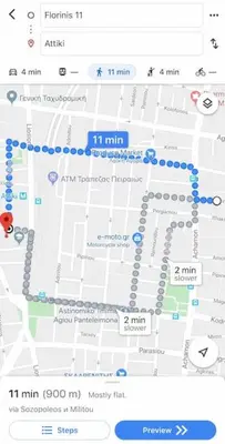 a screenshot of a cell phone with a map at Athens Alex Apartment in Athens