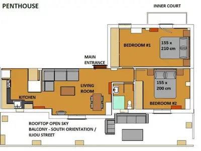 a floor plan of a house at Sunkissed Rooftop Apartments in Athens