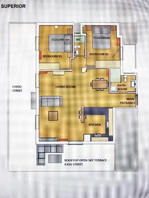 a floor plan of a house at Sunkissed Rooftop Apartments in Athens