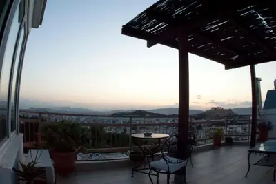 a view from the balcony of a house at Acropolis View in Athens