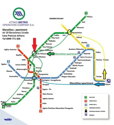 a map of the melbourne metro system at Manolitos Apartments 5 in Athens