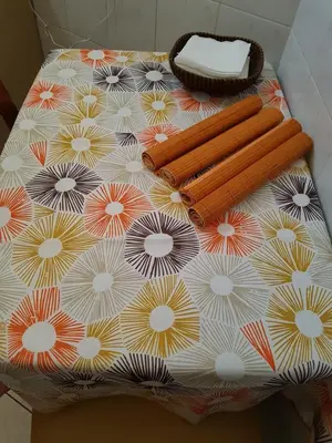 a table topped with a table with at Filopappou Hill Apartment in Athens