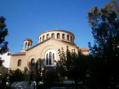 a building with a dome on top of it at Kleisthenes' apartment in Athens