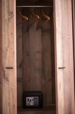a room with a radio in a wooden wall at One Three One - In the Heart of Athens in Athens