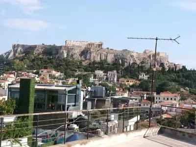 a view ofhens from the roof of a building at Amazing Apartments @ Monastiraki Subway Station in Athens