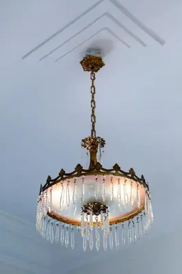 a chandelier hanging from a ceiling at Delightful 2 BEDR-2 BATH Apt with Access to Rooftop Garden - EP9U in Athens