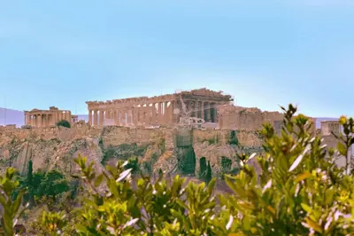 an old building on the side of a mountain at Athens Blossom House under Acropolis with private entrance in Athens