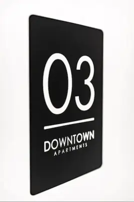 a black and white sign with the number on it at Downtown Syntagma apartment 3 in Athens