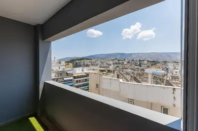 a room with a view of a city at Athens Raise Acropolis Project in Athens