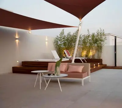 a living room with a couch and a table at Glyfada South42 in Athens