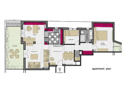 a floor plan of a house at Stylish flat with veranda in the heart of Athens in Athens