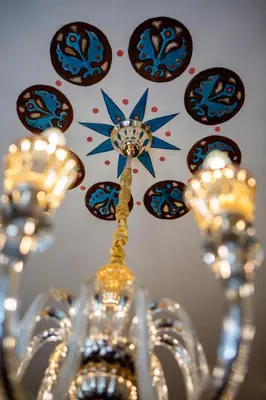 a chandelier hanging from a ceiling with pins at Eclectic 4-Bed, 4-Bath Apt in Central Athens - AK1 in Athens