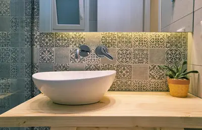 a white bowl on a counter in a bathroom at “Olympic Spirit” Apt in N. Kosmos neighbourhood in Athens