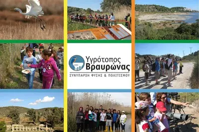 a collage of photos of people walking and running at Vravrona Sea View Country House near Athens in Vravrona