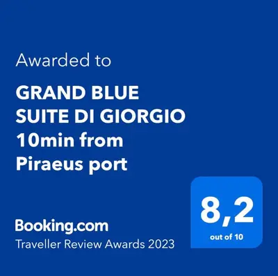 a screenshot of a phone with the grand blue at GRAND BLUE SUITE DI GIORGIO 10min from Piraeus port in Piraeus