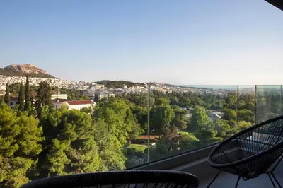 a view from the top of a building with trees at Athens Panorama Project in Athens