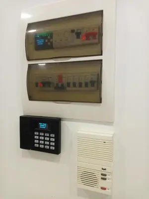 a wall with a phone and a air conditioner at SOFOKLEOUS 57, STUDIO KATERINA IN KALLITHEA. in Athens