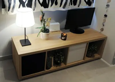 a desk with a television and a lamp on it at Top of the city Central studio with Acropolis View in Athens