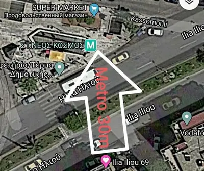 a map of a city with a street at WHITE HOUSE 30 steps from the Metro station in Athens