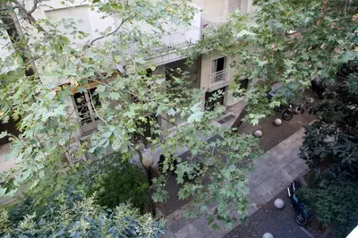 an overhead view of a building with trees at VZ Athens Apartment in Athens