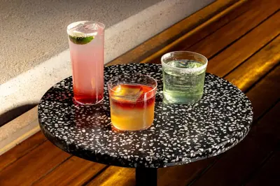 two drinks on a table on a table at The Modernist Athens in Athens