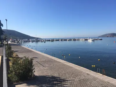a large body of water with boats in it at Studio Katafigi in Anavissos