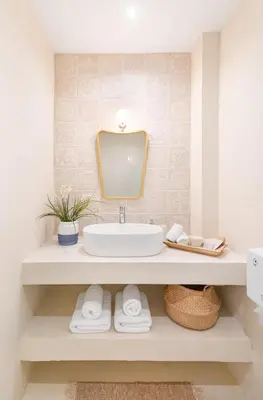 a bathroom with a sink and a mirror at Modern & Stylish Hideaway Downtown near Acropolis & Metro in Athens