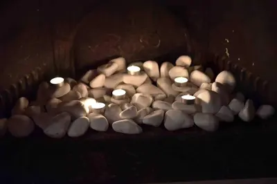 a group of lights in a pile of mushrooms at Glyfada's House Project! in Athens