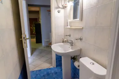 a small bathroom with a sink and a toilet at 