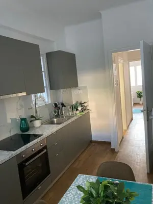 a kitchen with a sink and a counter top at Great Apartment with Terrace in Central Athens in Athens