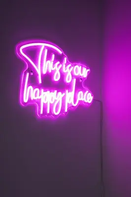 a neon sign that says wishing you a happyride at Place to be Athens apartment in Athens