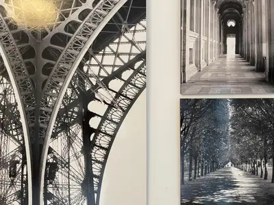 a book of photographs of the eiffel tower at Olympic Hadrian Apartment next to Acropolis in Athens