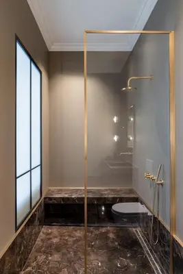 a bathroom with a shower and a toilet at Kinglin Luxury Living in Athens