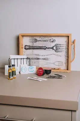 a drawer with tools on top of a counter at IVY Apartments in the Heart of Athens in Athens