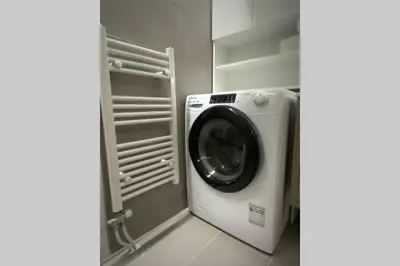 a washer and dryer in a laundry room at MyAcropolis in Athens
