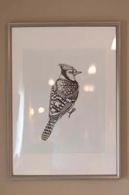 a drawing of a bird in a picture frame at The brand new House meets the ideal location Apt1 in Athens