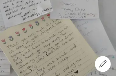 a letter from a friend with a condolence card at Casa Martina 2 (Spata) 10min El.Venizelos airport. in Spáta