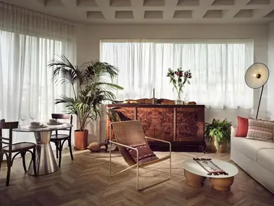 a living room with a couch and a table at Pallineon House in Athens