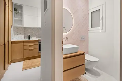 a bathroom with a sink and a toilet at Little Athens in Athens