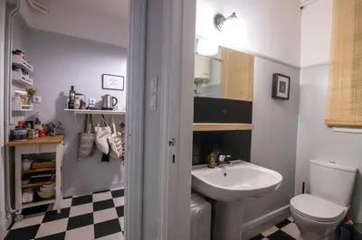 a bathroom with a sink and a toilet at THE CACTI HOUSE in Athens