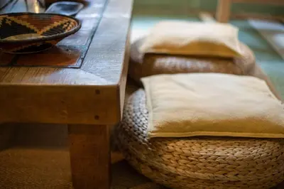 a table with two baskets and a table with a bowl at THE CACTI HOUSE in Athens